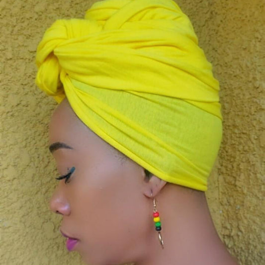 model wear stretch wrap yellow