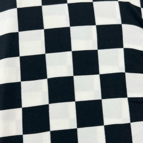 black and white checked marathon stretchy head wrap