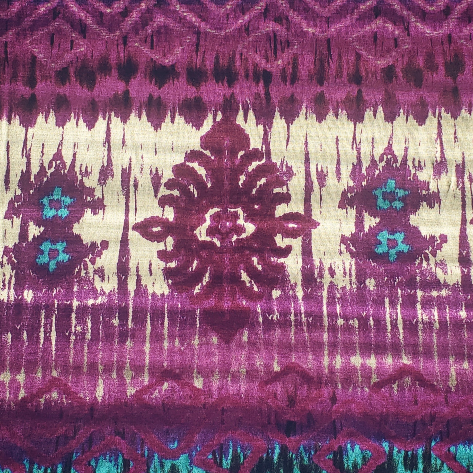 stretch wrap purple white teal grey headwrap