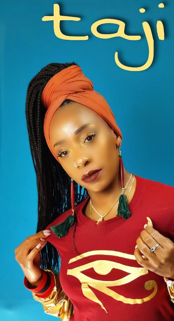 faux suede burnt orange head wrap, soft textured and stretchy